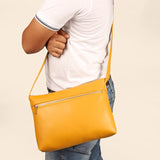 Arthur Men Vegan Leather Sling Bag Turmeric M2