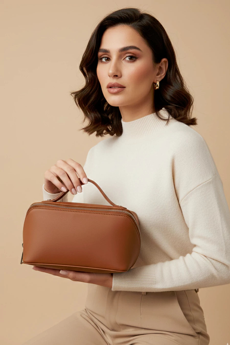 Emi Vegan Leather Toiletry Pouch THE HOUSE OF GANGES