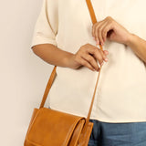 Alice Vegan Leather Women Sling Bag Russet Model 1