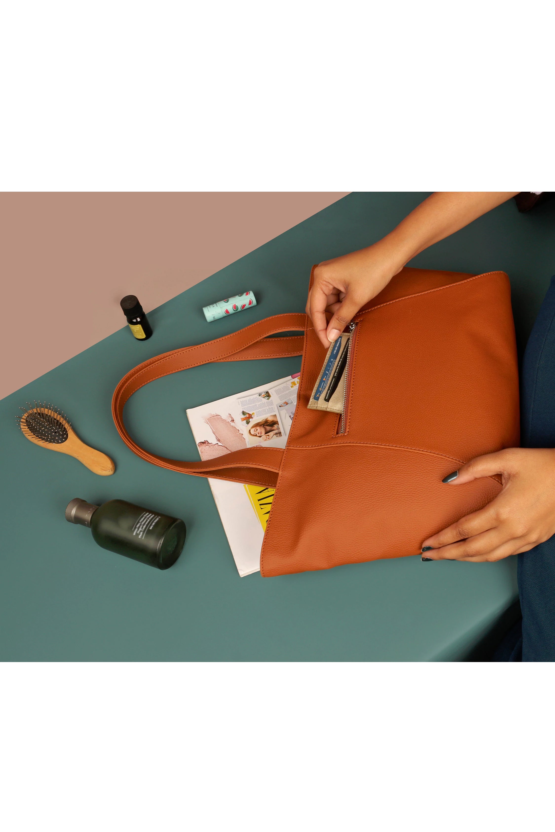 June Vegan Leather women tote bag GB L1