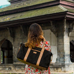 Joey soft jute travel duffle bag women blackbean M1