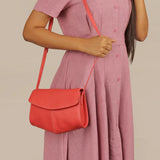 Nova Vegan Leather Women Sling Bag / Crossbody Scarlet Model 1