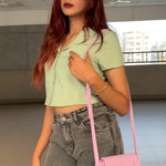 Alice Women Vegan Leather Sling Bag Ost pink M3
