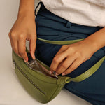 Mini Moony Vegan Leather Women Crossbody Sling Bag Evergreen Model 3