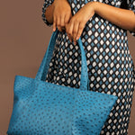 June Vegan Leather women tote bag Ost Blue M3