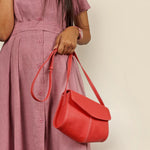 Nova Vegan Leather Women Sling Bag / Crossbody Scarlet Model 3