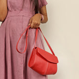 Nova Vegan Leather Women Sling Bag / Crossbody Scarlet Model 3