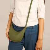 Mini Moony Vegan Leather Women Crossbody Sling Bag Evergreen Model 1