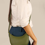Mini Moony Vegan Leather Women Crossbody Sling Bag Evergreen Model 4