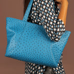 June Vegan Leather women tote bag Ost Blue M1