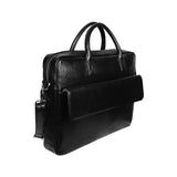 Camdale Men Vegan Leather Laptop Bag Oil Black Tilt