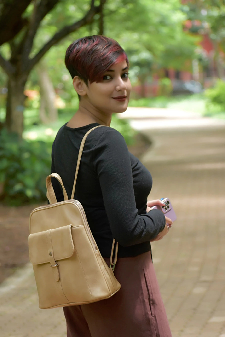 Vegan leather hot sale backpack