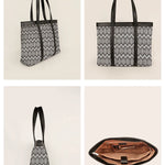 Women Office Tote Bag Handloom Brown Chevron Details