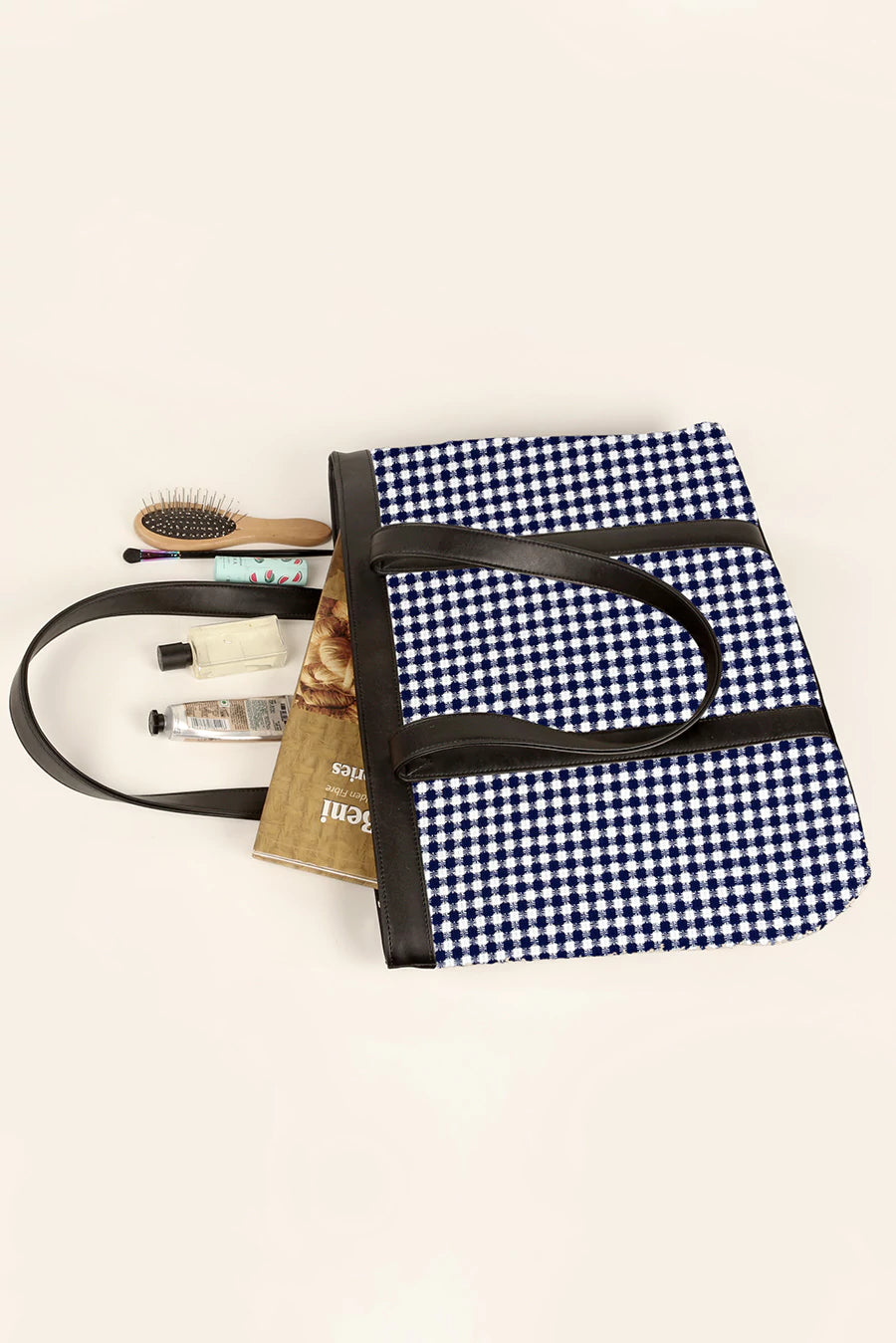 Women Office Tote Bag Handloom Checkered Lifestyle