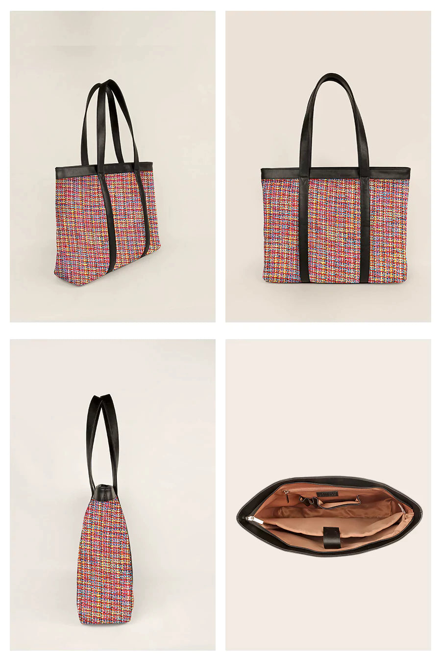 Women Office Tote Bag Handloom Ditsy Details