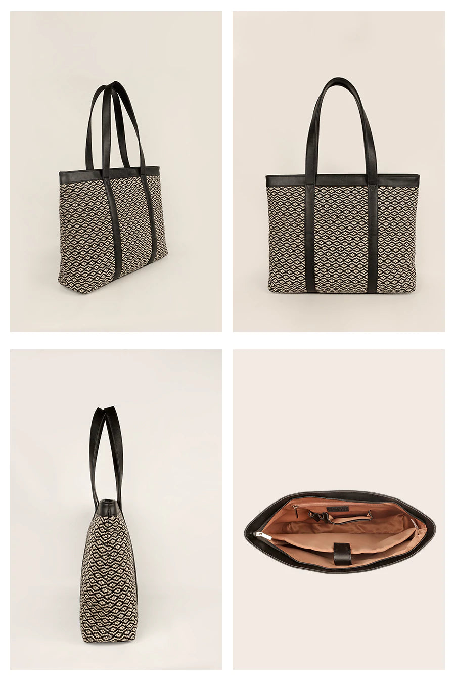 Women Office Tote Bag Handloom Plaster Details