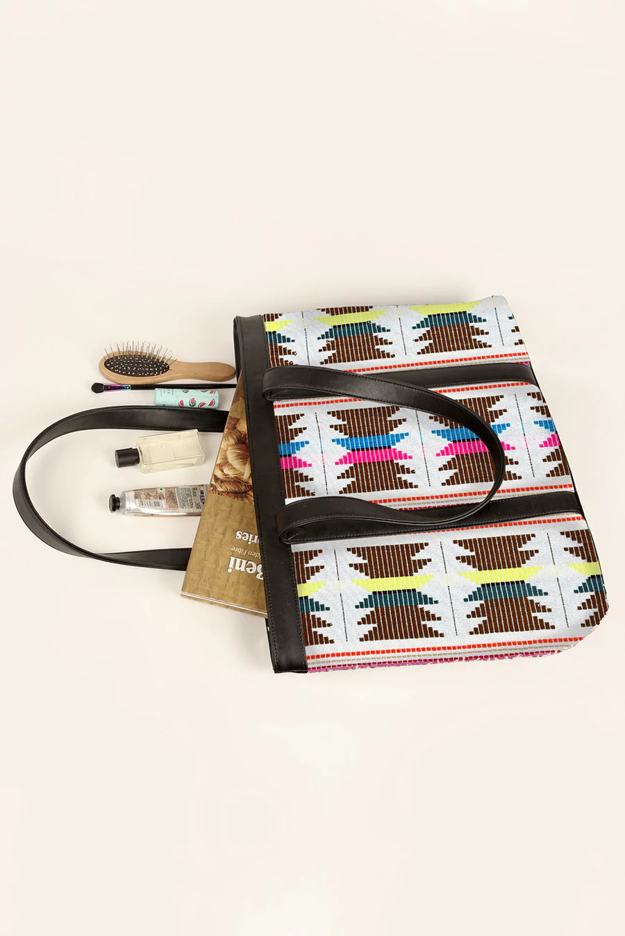 Women Office Tote Bag Handloom Ruching Lifestyle