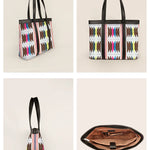 Women Office Tote Bag Handloom Ruching Details