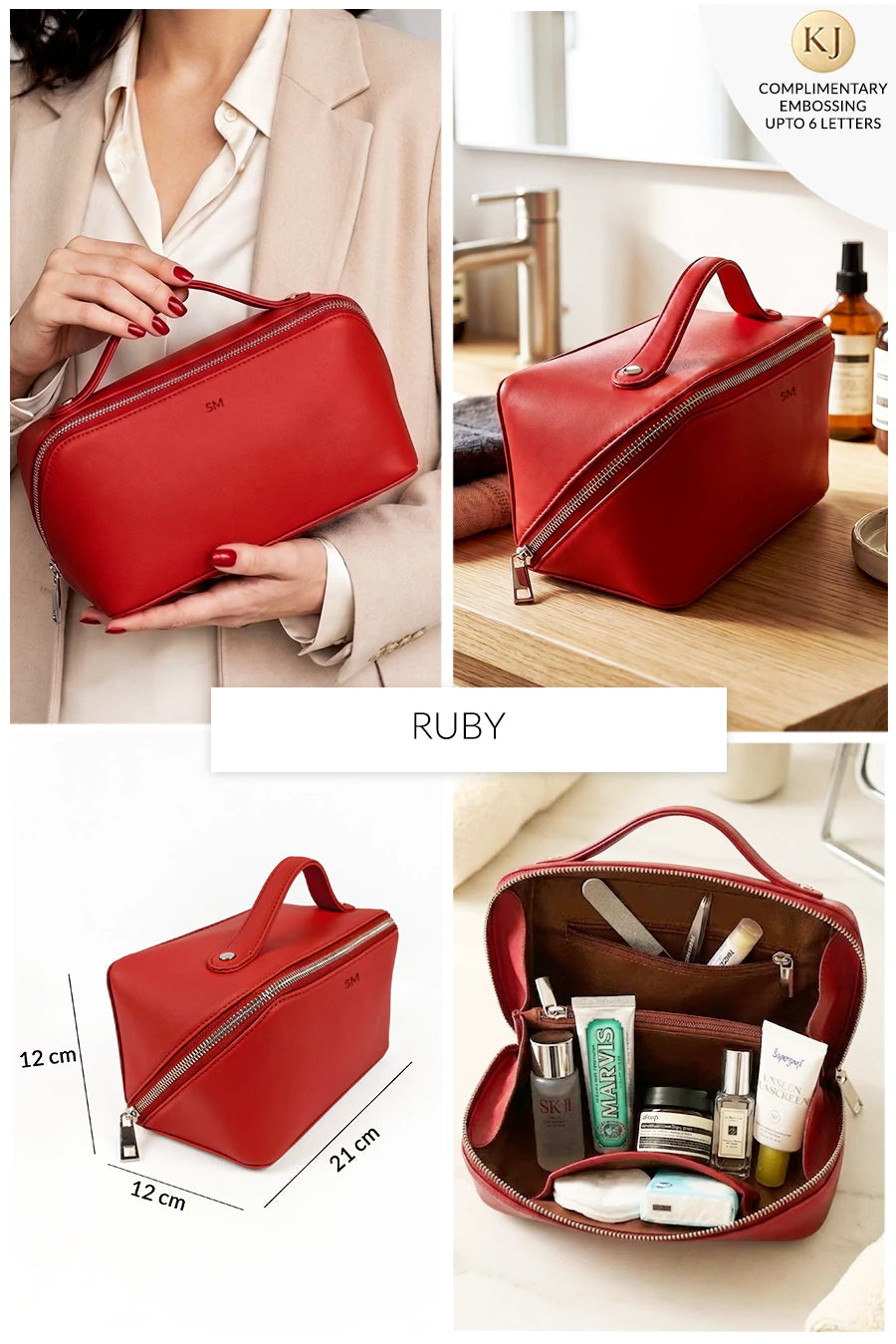 Emi Vegan Leather Toiletry Pouch