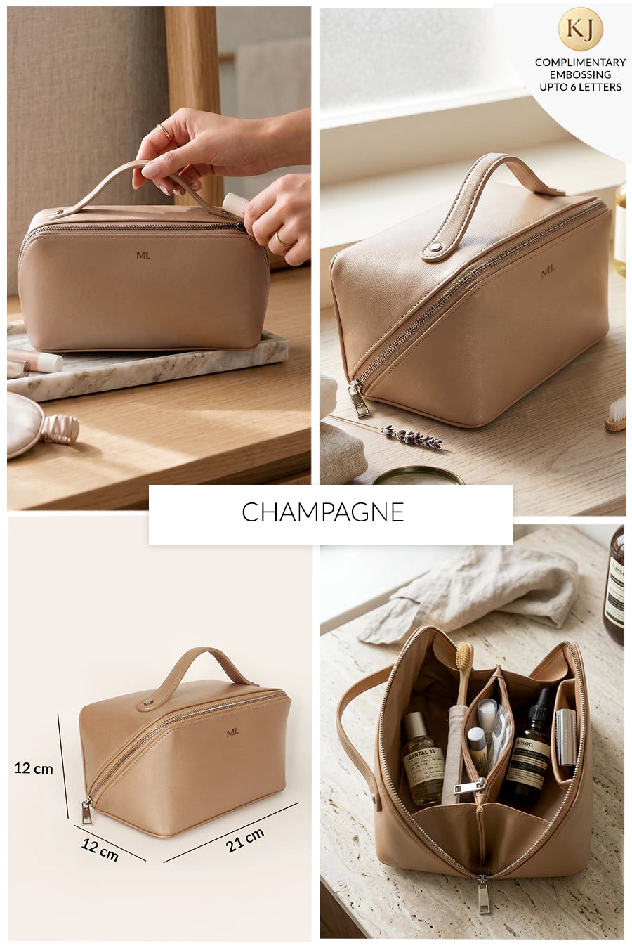 Emi Vegan Leather Toiletry Pouch