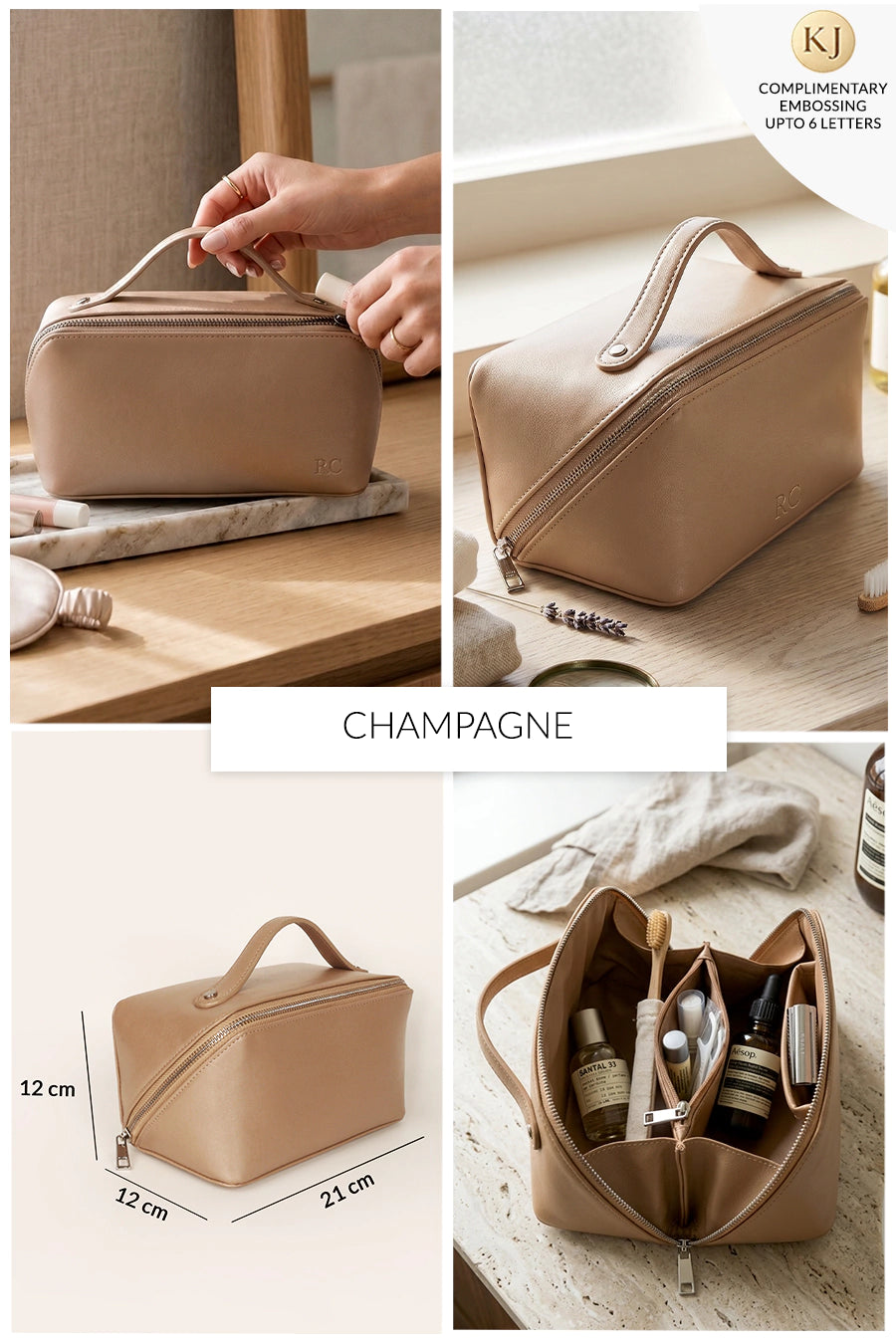 Emi Vegan Leather Toiletry Pouch