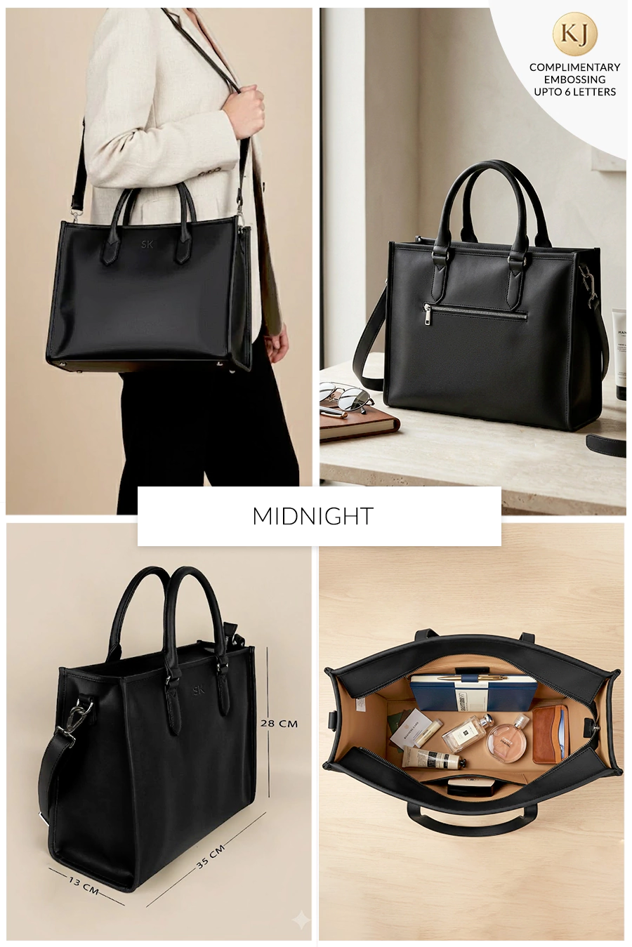 Charlotte Vegan Leather  Box Tote Bag
