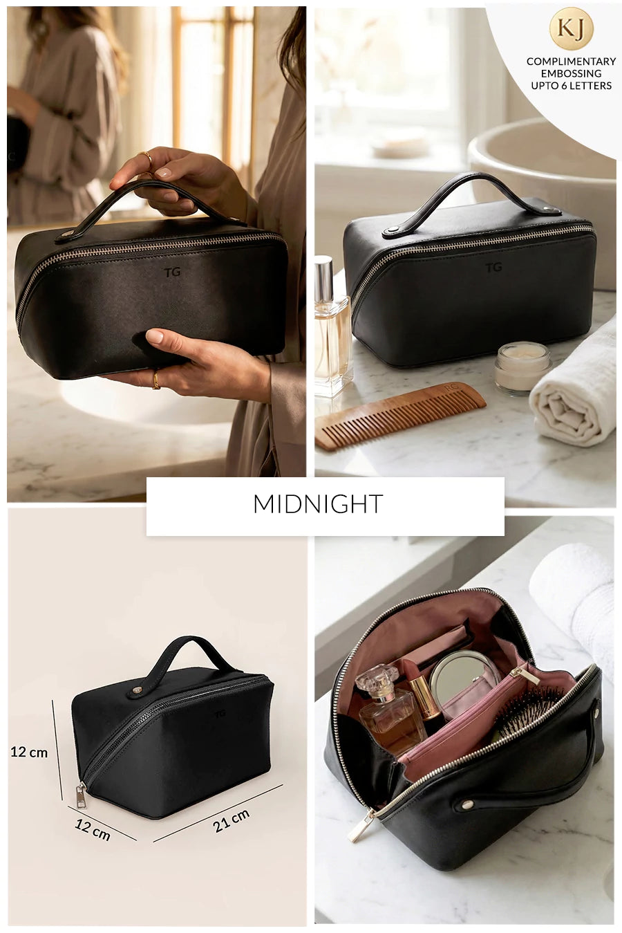 Emi Vegan Leather Toiletry Pouch