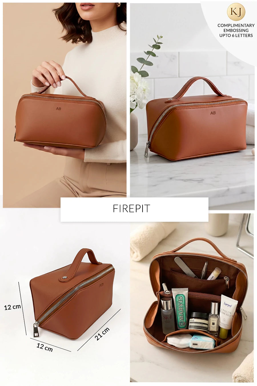 Emi Vegan Leather Toiletry Pouch