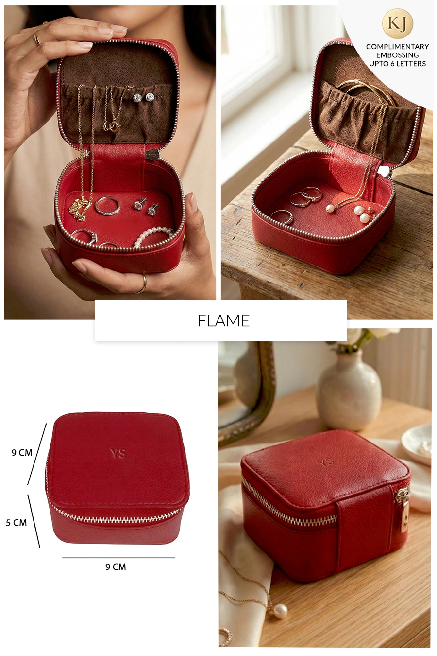 Vegan Leather Jewellery Case Square