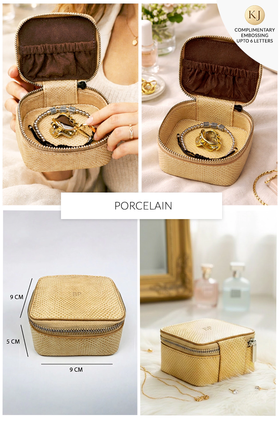 Vegan Leather Jewellery Case Square