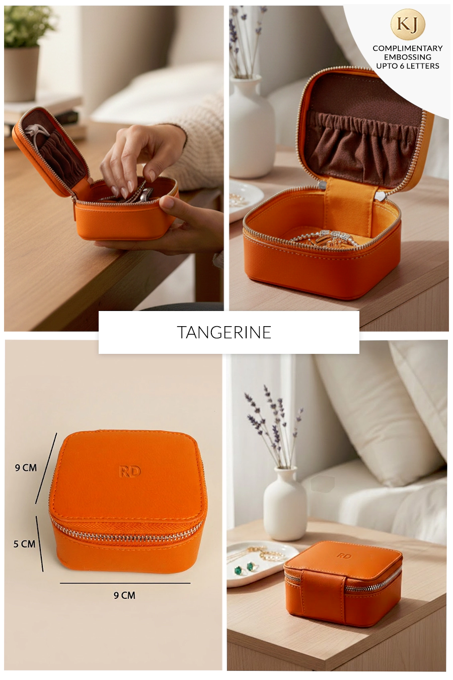 Vegan Leather Jewellery Case Square