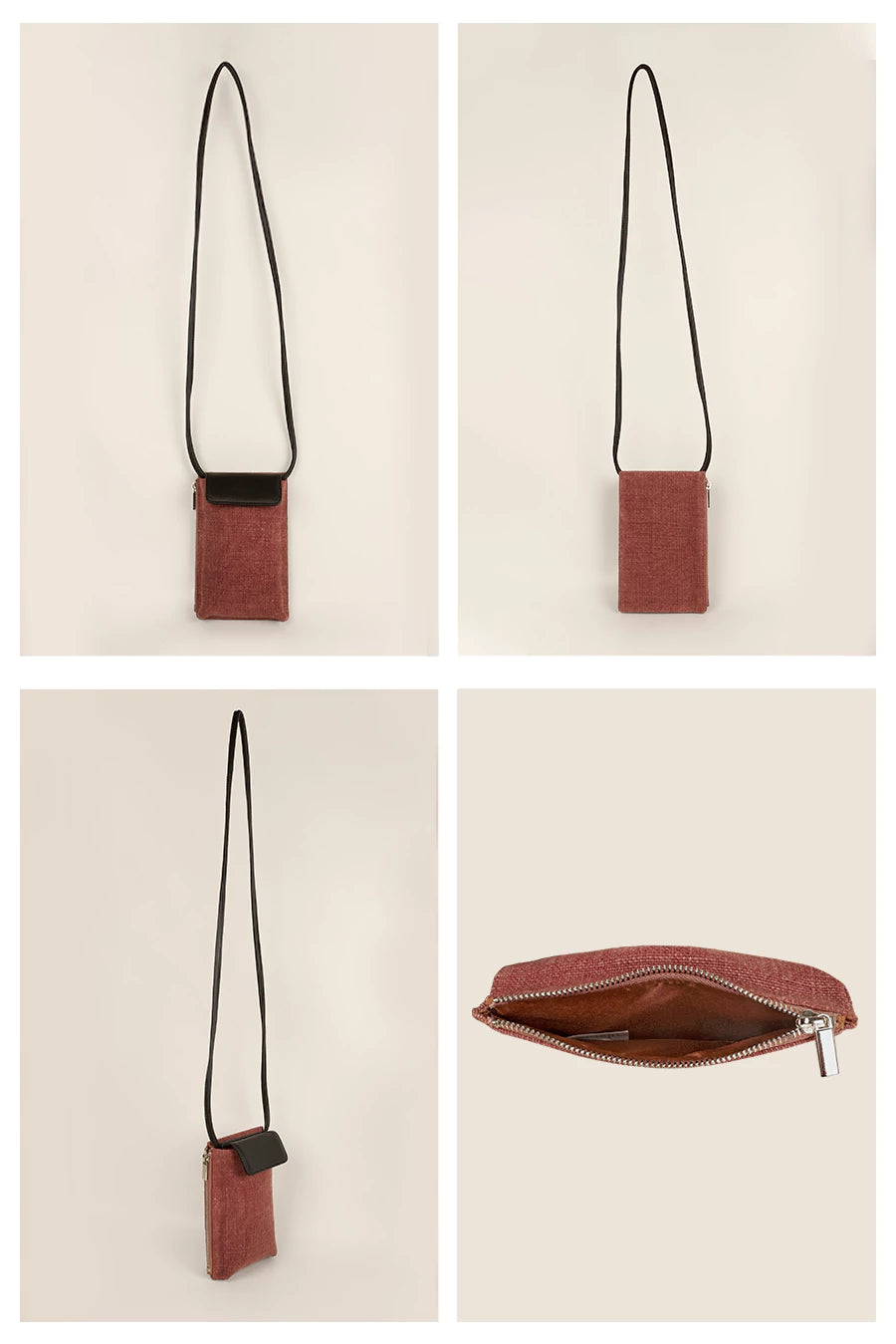 Soft Jute Grace Mobile Sling Sangria Details
