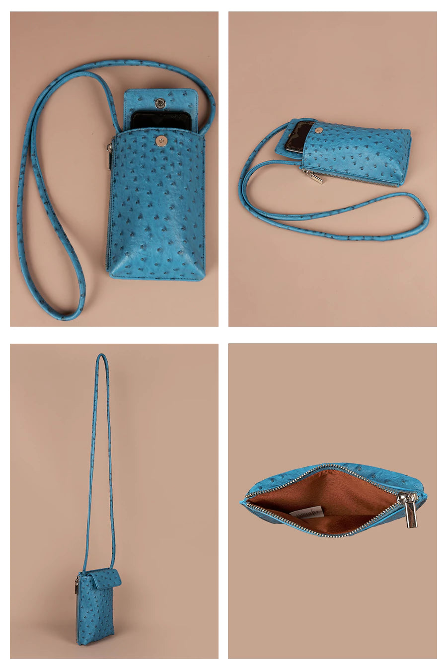 Grace Vegan Mobile Sling Bag Ost Blue Detail