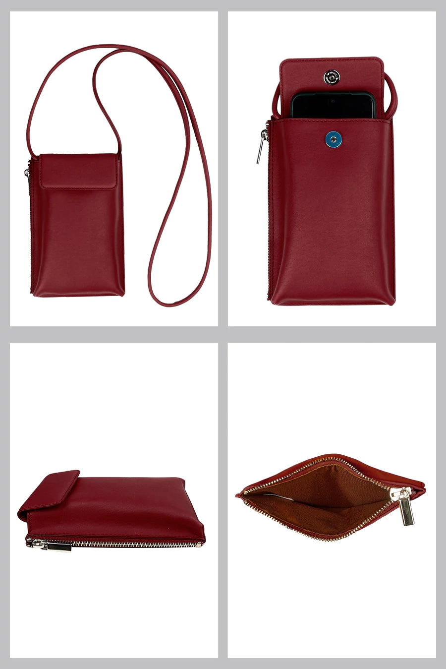 Grace Vegan Mobile Sling Bag pomegranate detail