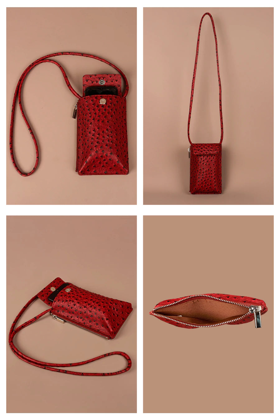Grace Vegan Mobile Bag Ost Red detail