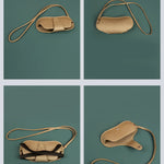Vegan sunglass cover/case with sling wood brass Detail