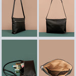Arthur Men Vegan Leather Sling Bag Detail Vanta Black