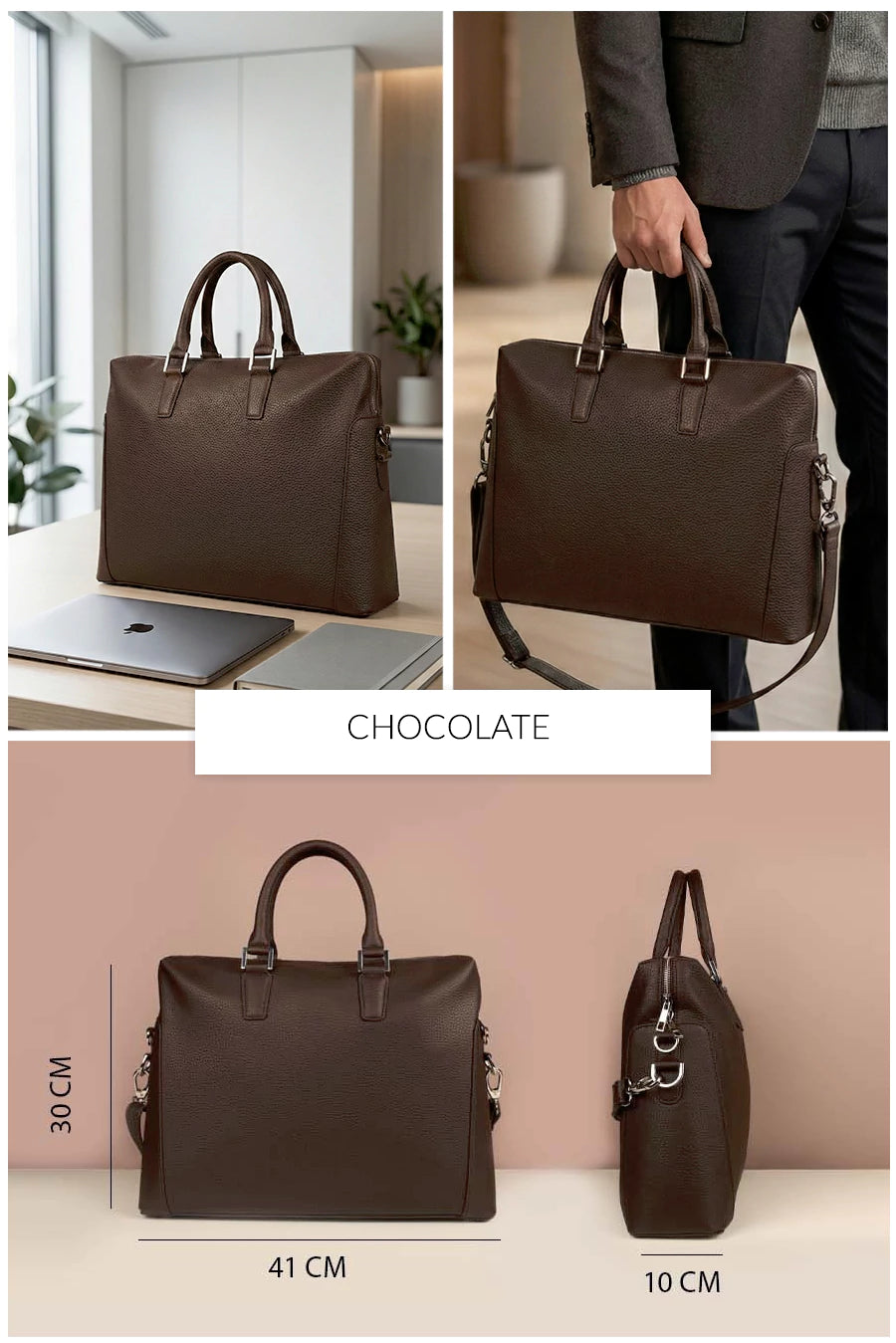 Will 15 Inch Vegan Leather Laptop Bag for Men THE HOUSE OF GANGES