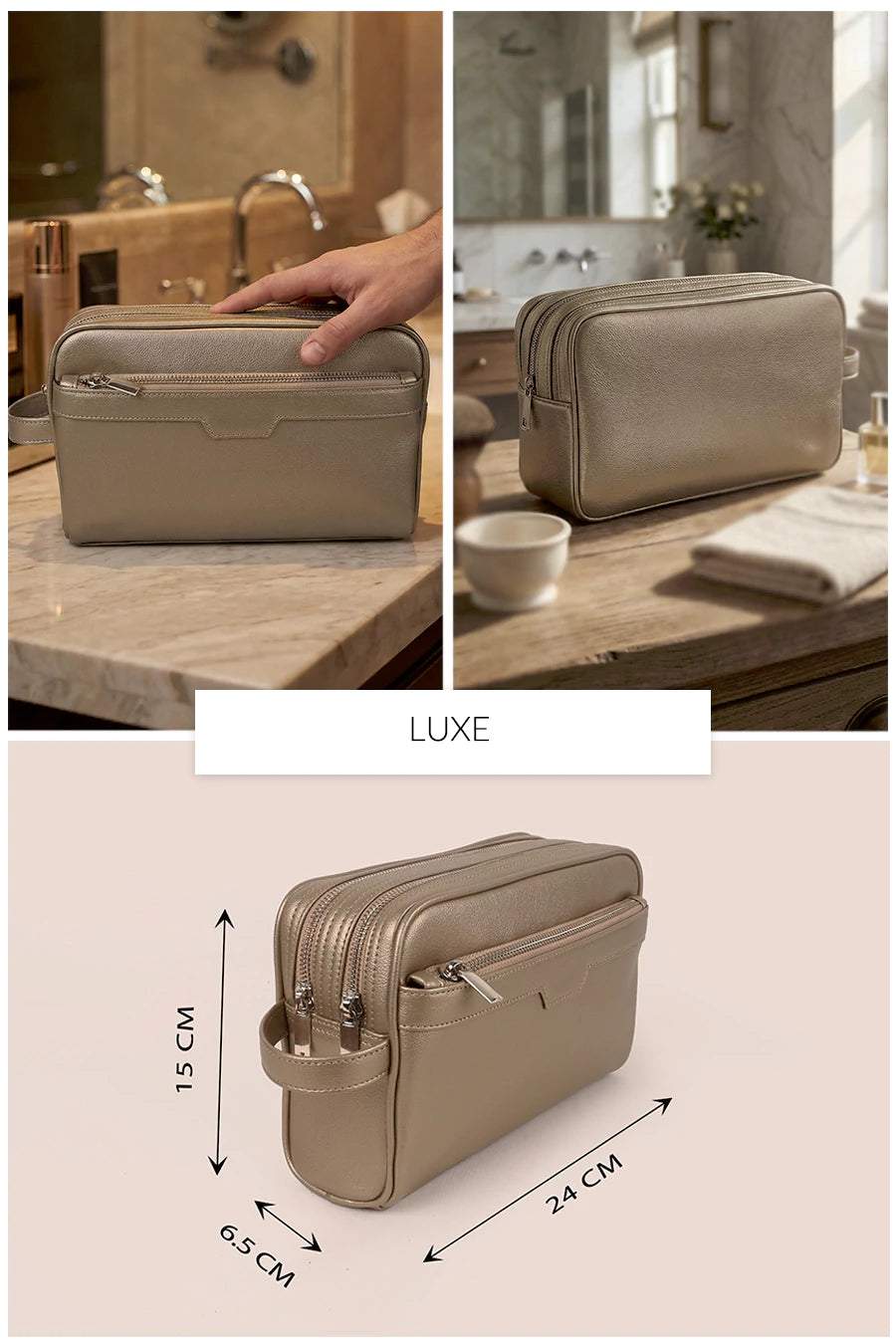 The Vegan Leather Travel Toiletry Pouch THE HOUSE OF GANGES