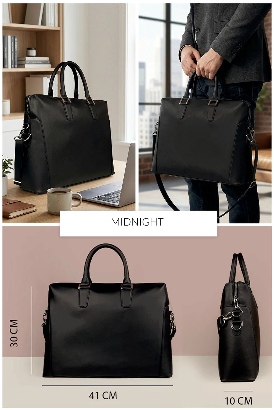 Will 15 Inch Vegan Leather Laptop Bag for Men THE HOUSE OF GANGES