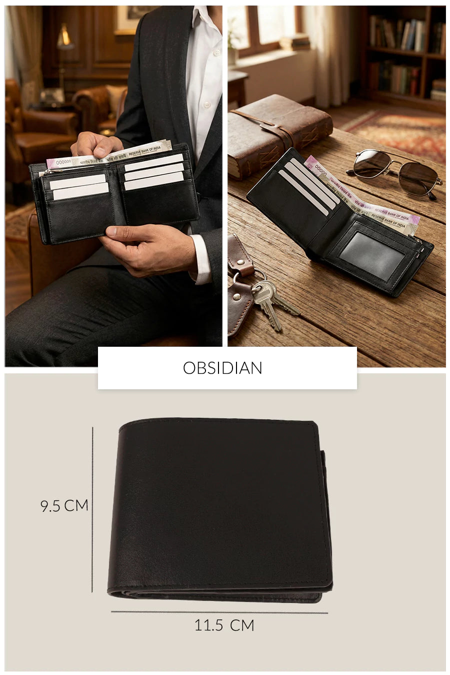 Leonardo Vegan Leather Men Bifold Wallet 🏆 #1 Bestseller | Loved by 1000+ Customers THE HOUSE OF GANGES