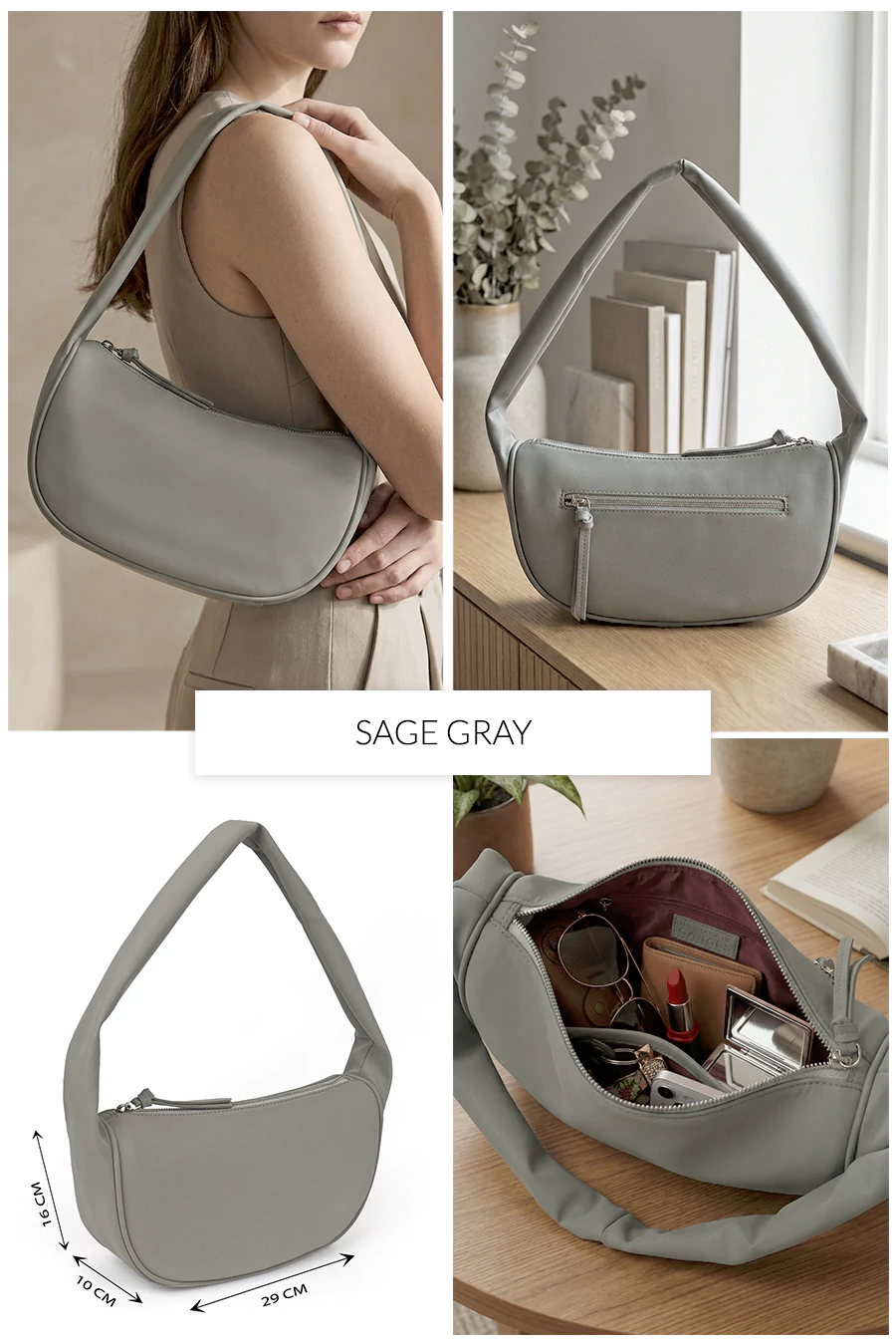 Cushy Vegan Leather Shoulder Bag THE HOUSE OF GANGES