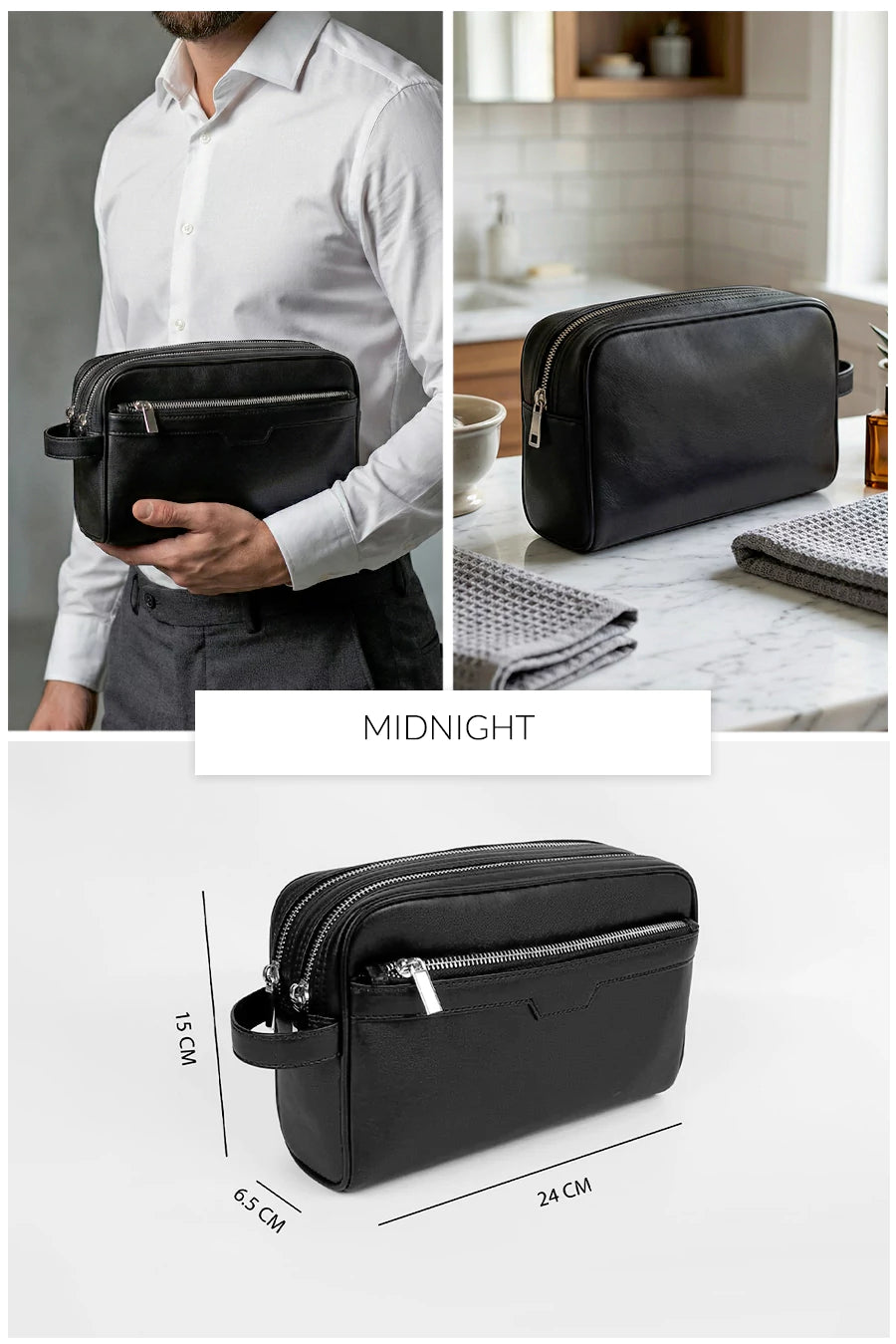 The Vegan Leather Travel Toiletry Pouch THE HOUSE OF GANGES