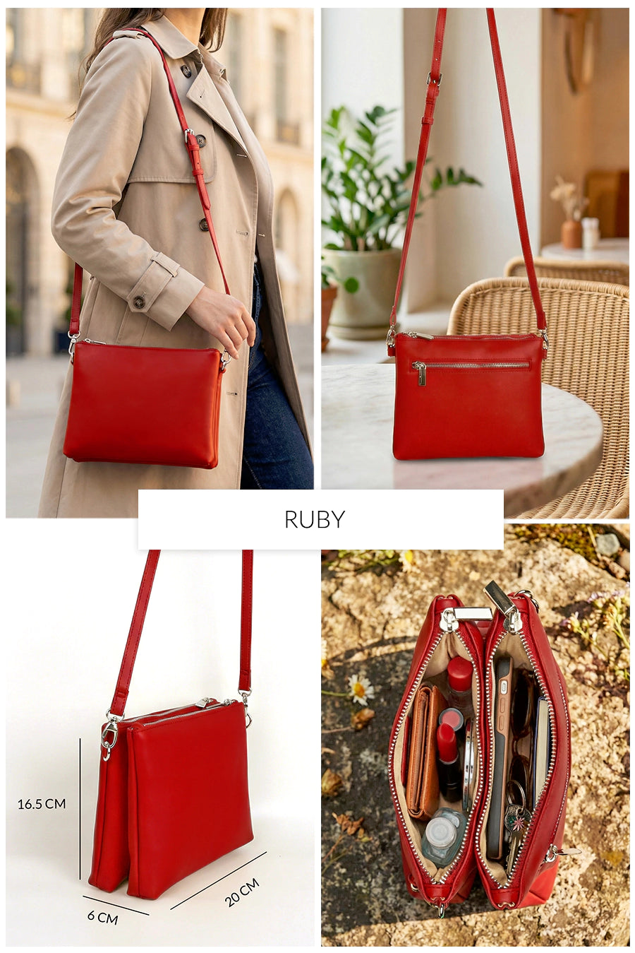 Dual Sling Vegan Leather Crossbody THE HOUSE OF GANGES