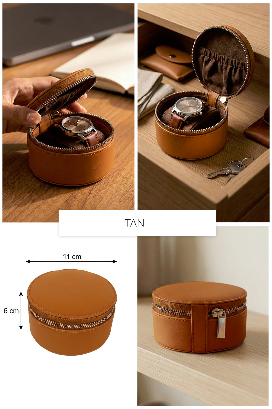 Rogate Large Vegan Leather Watch Case 🏆 #1 Bestseller | Loved by 1000+ Customers THE HOUSE OF GANGES