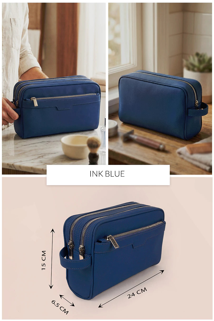 The Vegan Leather Travel Toiletry Pouch THE HOUSE OF GANGES