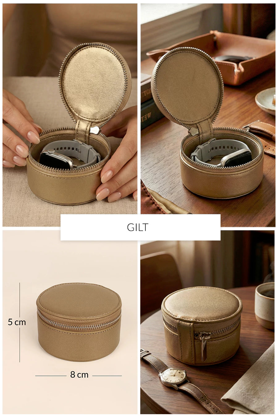 Rogate Small Vegan Leather Watch Case 🏆 #1 Bestseller | Loved by 1000+ Customers THE HOUSE OF GANGES