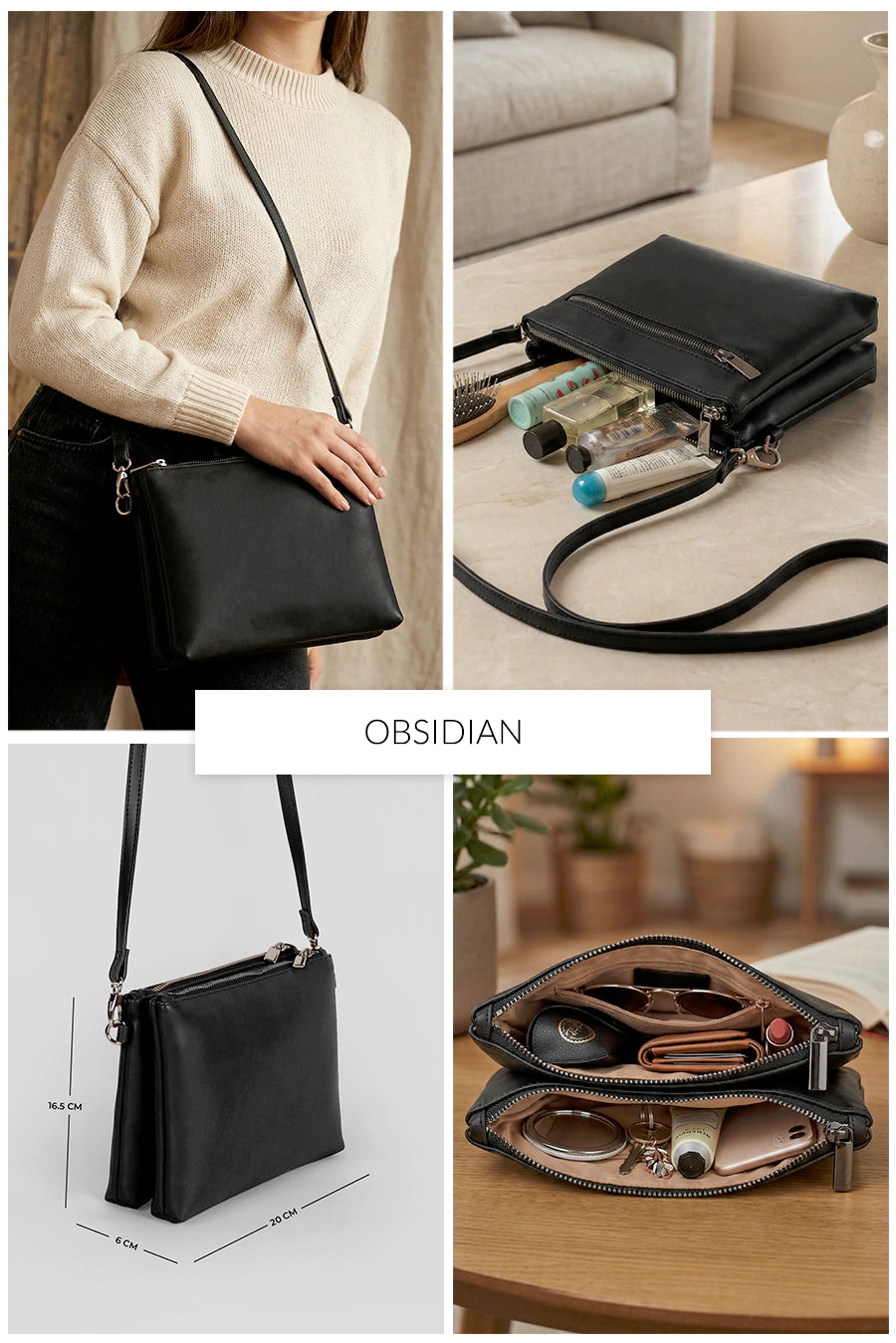 Dual Sling Vegan Leather Crossbody THE HOUSE OF GANGES