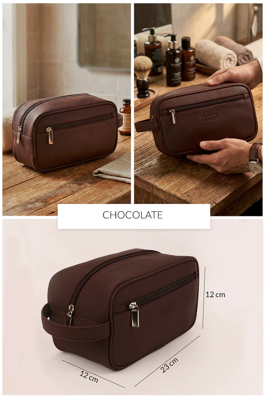 Hurst Vegan Leather Toiletry Bag THE HOUSE OF GANGES