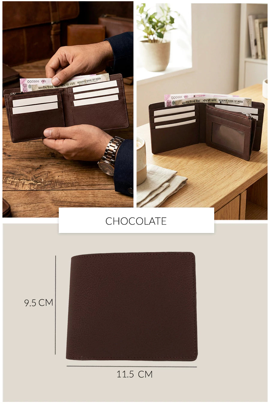 Leonardo Vegan Leather Men Bifold Wallet 🏆 #1 Bestseller | Loved by 1000+ Customers THE HOUSE OF GANGES